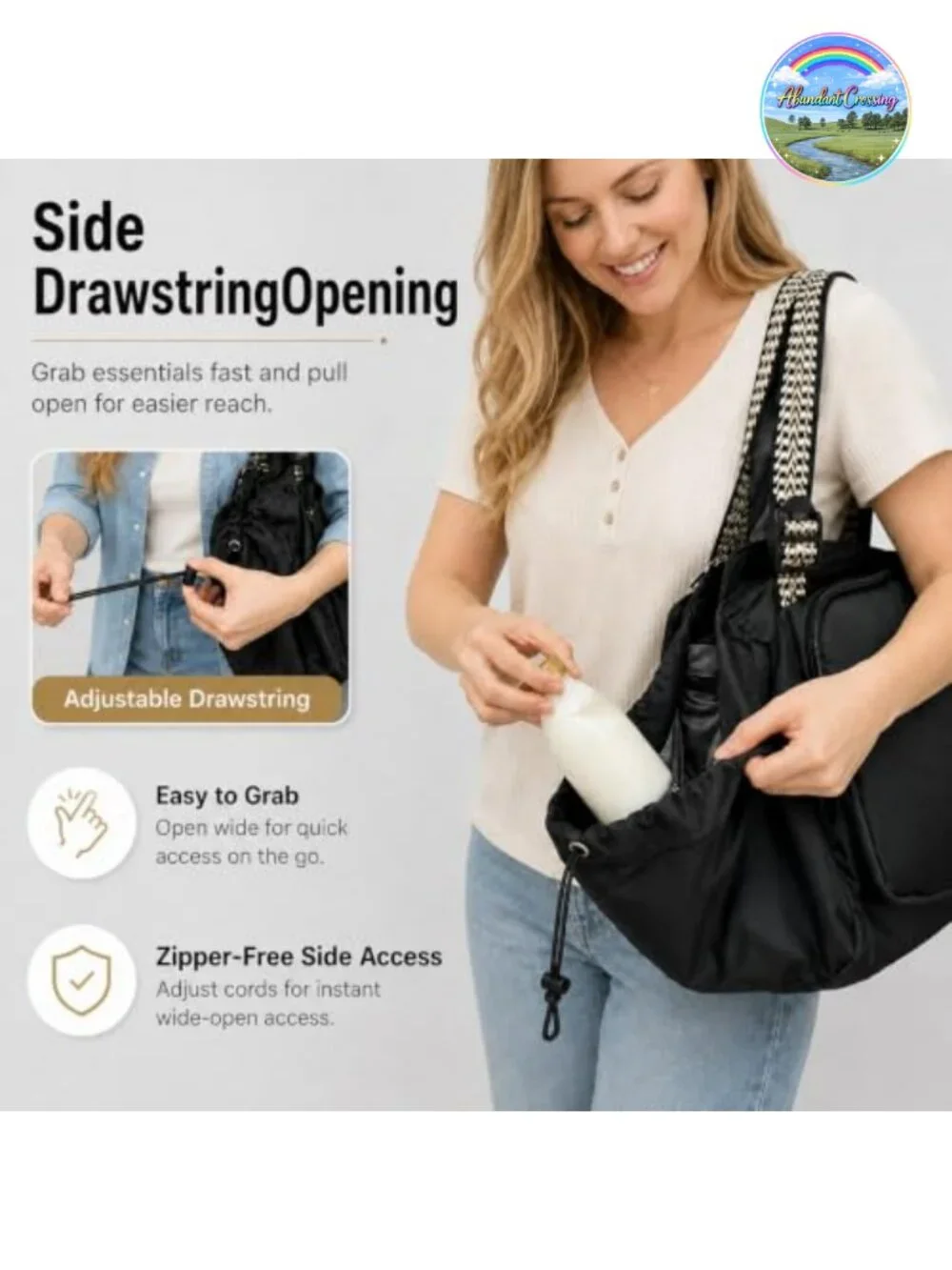16-Pocket Convertible Tote Bag, Spacious Diaper Bag, Large Travel Work Tote
